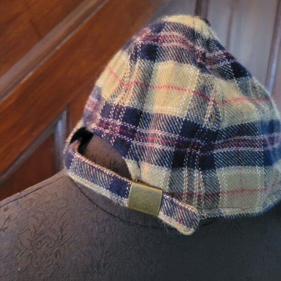 Plaid Wool & Leather Baseball Cap - Picture 4 of 6